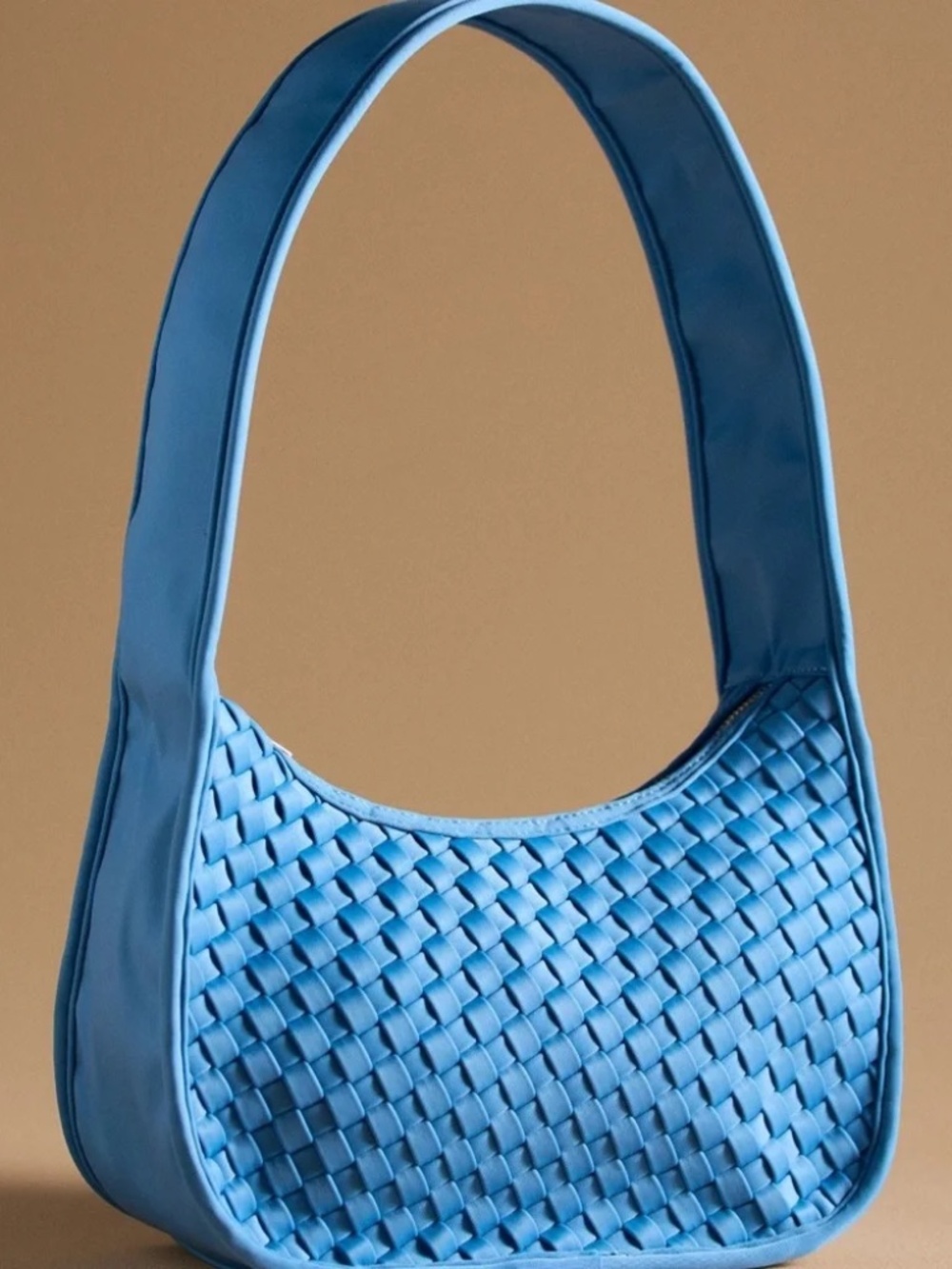 Anthropologie Woven Neoprene Shoulder Bag BLUE nwt